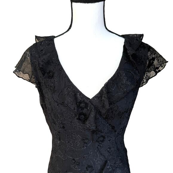 Vtg CDC Black Sheer 8 Dress Whimsigoth Dark Fairy Grunge Y2K Moody Dramatic - Picture 3 of 10